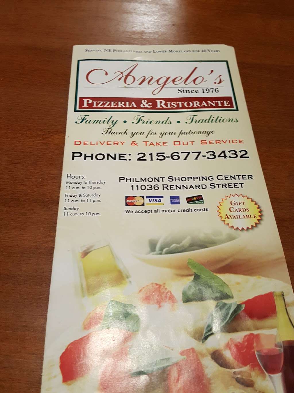 Angelos Pizza & Ristorante | 11036 Rennard St, Philadelphia, PA 19116, USA | Phone: (215) 677-3432