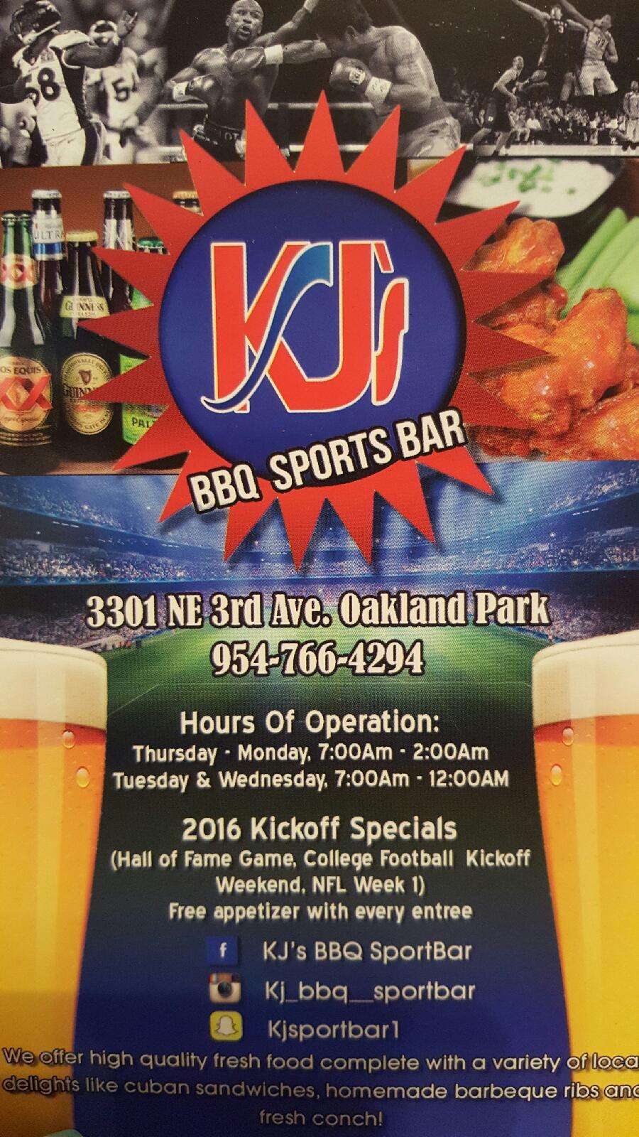 KJS BBQ Sports Bar | 3301 NE 3rd Ave, Oakland Park, FL 33334, USA