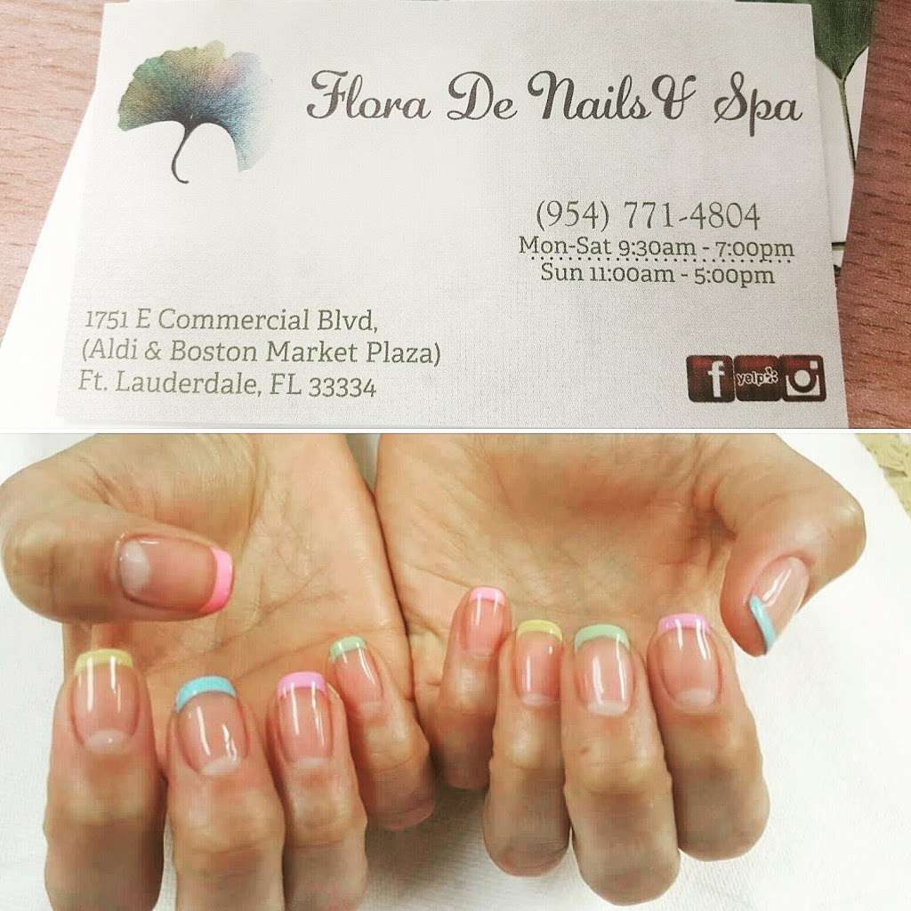 Flora De Nails & Spa | 1751 E Commercial Blvd, Fort Lauderdale, FL 33334, USA | Phone: (954) 771-4804