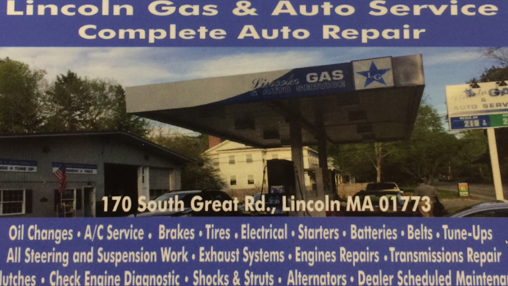 Lincoln Gas & Auto Service | 170 S Great Rd, Lincoln, MA 01773, USA | Phone: (781) 259-0220