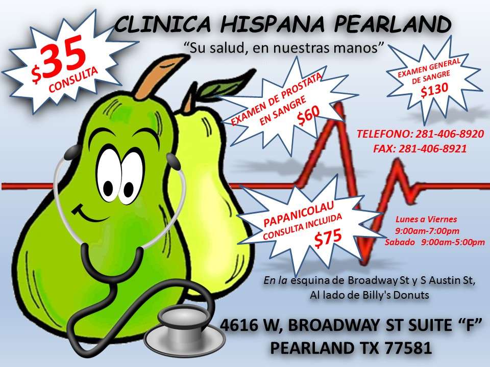 Clinica Salud Hispana Pearland | 4616 Broadway St, Pearland, TX 77581, USA | Phone: (281) 406-8920