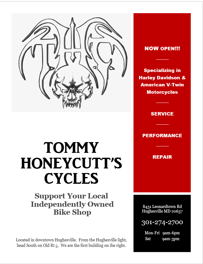 Tommy Honeycutts Cycles | 8431 Old Leonardtown Rd, Hughesville, MD 20637 | Phone: (301) 274-2700