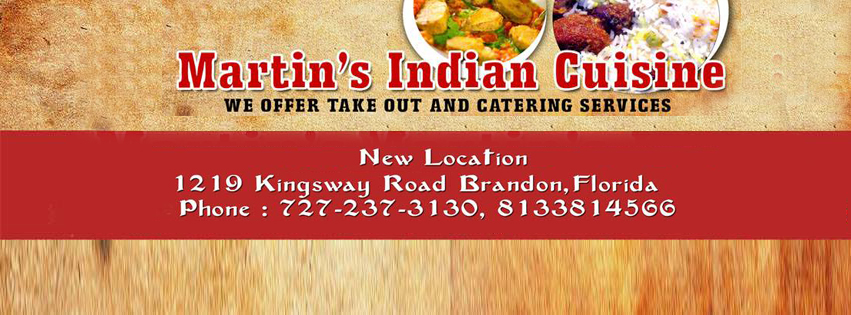 Martins Indian Cuisine | 1219 Kingsway Rd, Brandon, FL 33510, USA | Phone: (813) 381-4566