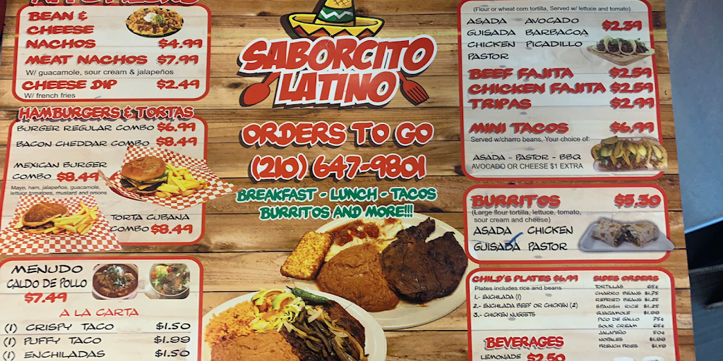 Saborcito Latino | 10509 Marbach Rd, San Antonio, TX 78245, USA | Phone: (210) 647-9801