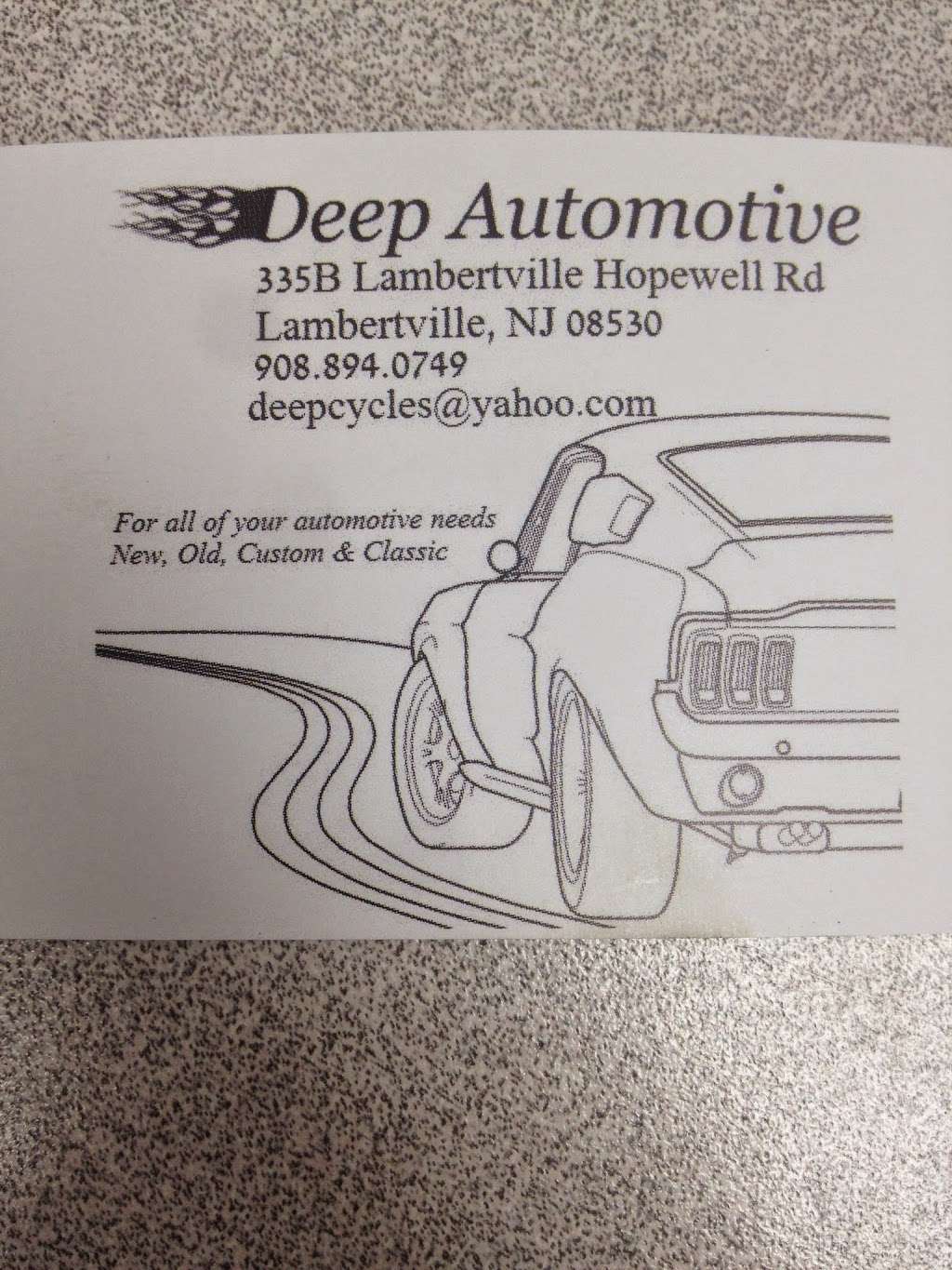 Deep Automotive LLC | 335b Lambertville Hopewell Rd, Lambertville, NJ 08530, USA | Phone: (908) 894-0749