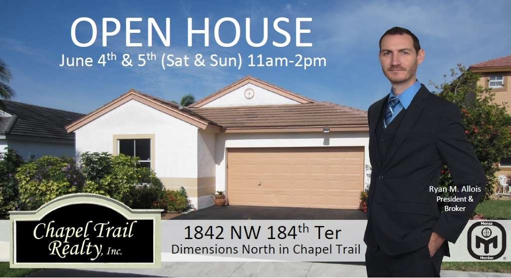 Chapel Trail Realty, Inc. | 2148 NW 191st Ave, Pembroke Pines, FL 33029, USA | Phone: (305) 710-9564
