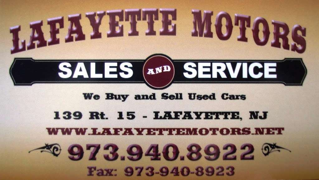 Lafayette Motors | 139 NJ-15, Lafayette Township, NJ 07848, USA | Phone: (973) 940-8922