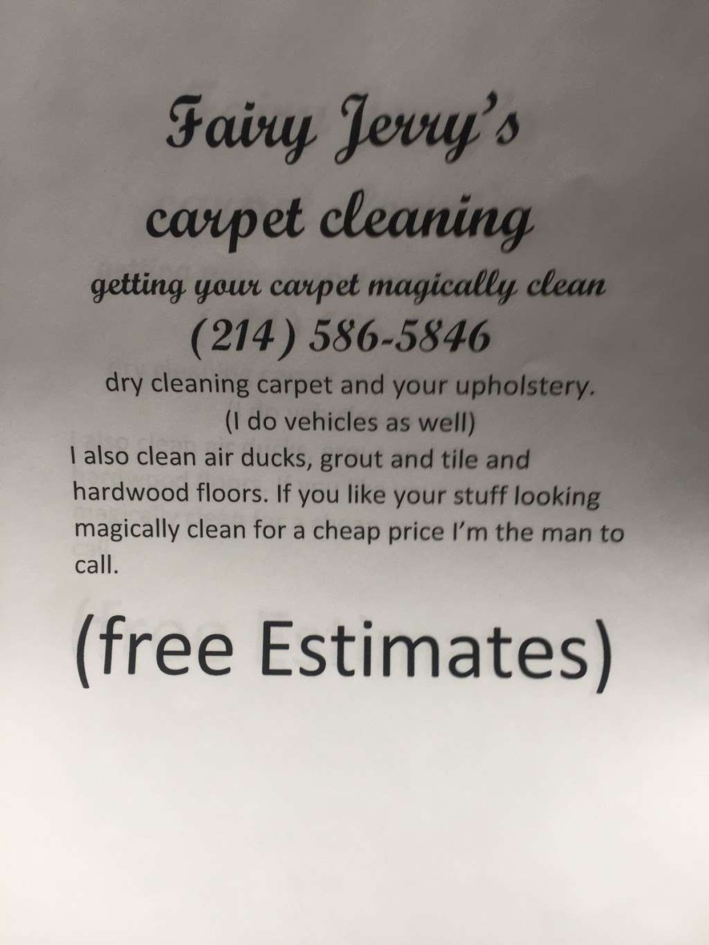 Fairy Jerrys carpet cleaning | 2631 Brookside Dr, Mesquite, TX 75181, USA | Phone: (214) 586-5846