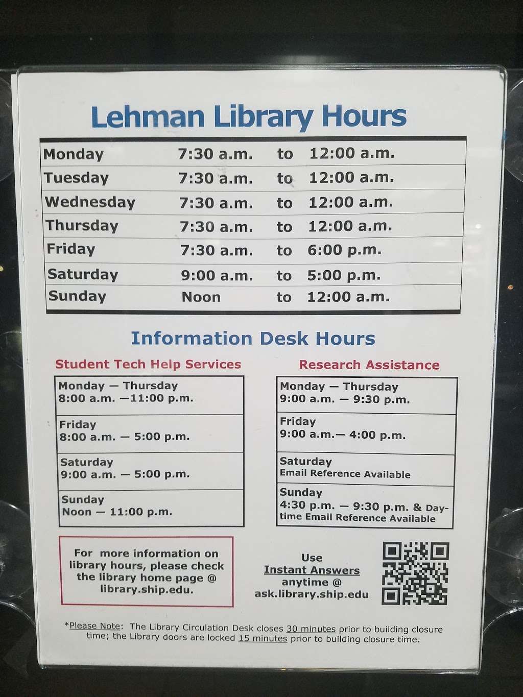 Ezra Lehman Memorial Library | 1871 Old Main Dr, Shippensburg, PA 17257, USA | Phone: (717) 477-1465