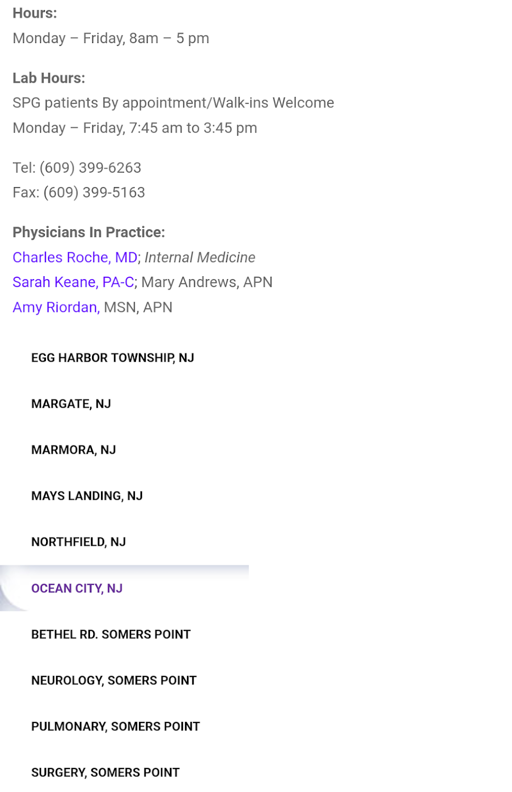 Shore Physicians Group | 1645 Haven Ave suite c, Ocean City, NJ 08226, USA | Phone: (609) 399-6263