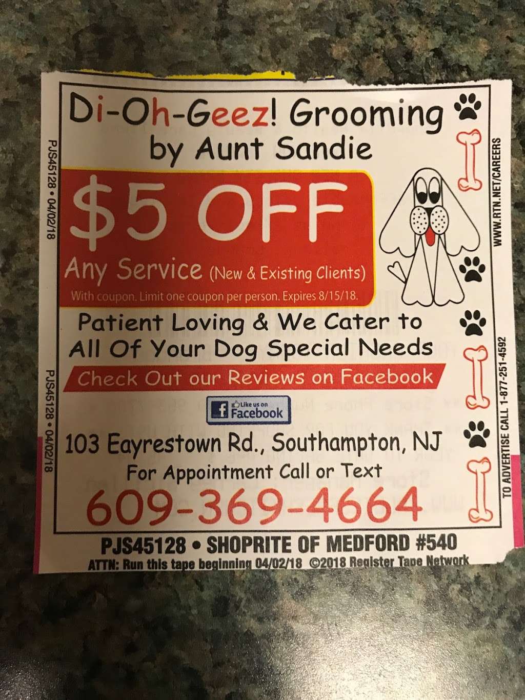 Di-Oh-Geez Grooming by Aunt Sandie | 103 Eayerstown rd, Southampton Township, NJ 08088 | Phone: (609) 369-4664