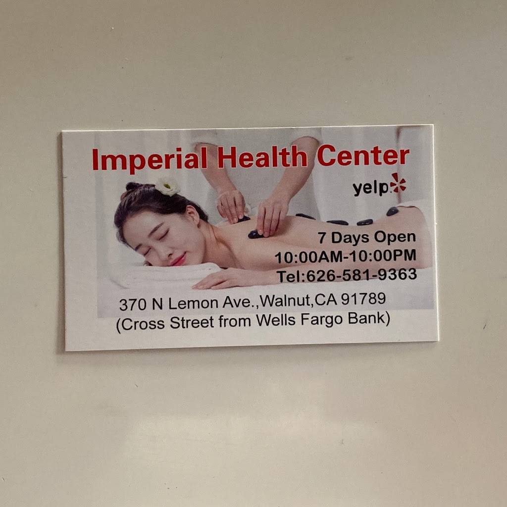 Imperial Massage | 370 N Lemon Ave, Walnut, CA 91789, USA | Phone: (626) 581-9363