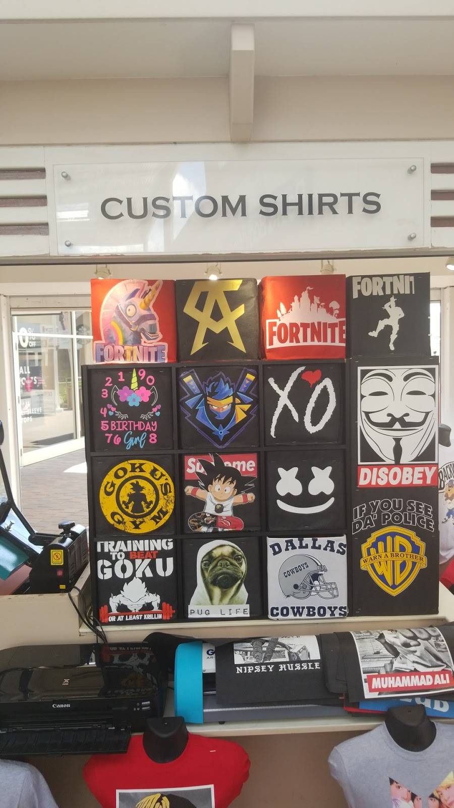 Custom Tees | Premium Outlets mall, Grand Prairie, TX 75052, USA | Phone: (917) 705-1545