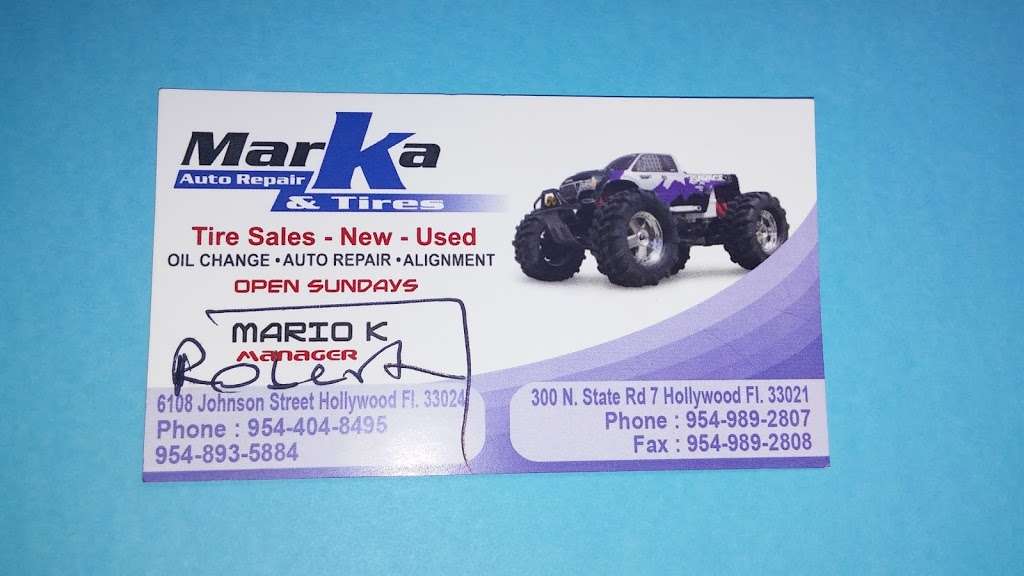 MarKa Autorepair & tires | 6108 Johnson St, Hollywood, FL 33024, USA