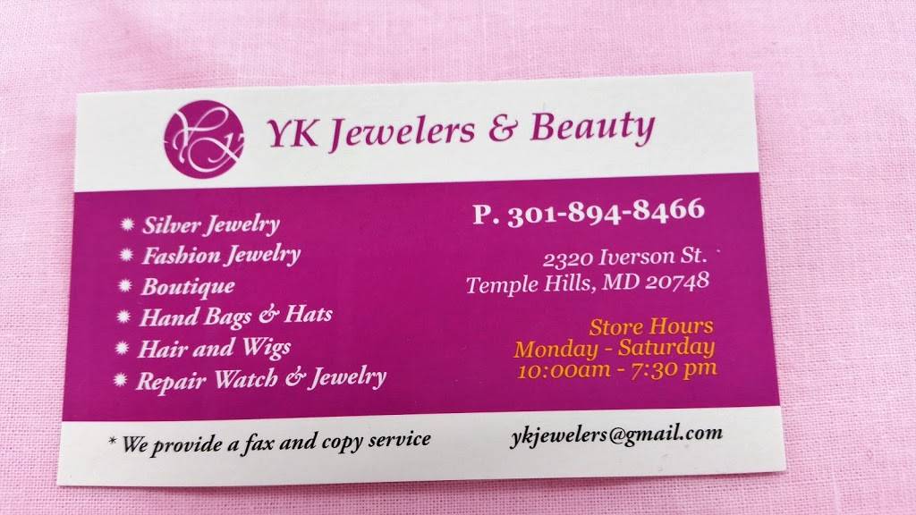 YK Jewelry & Beauty | 2320 Iverson St, Temple Hills, MD 20748 | Phone: (301) 894-8466