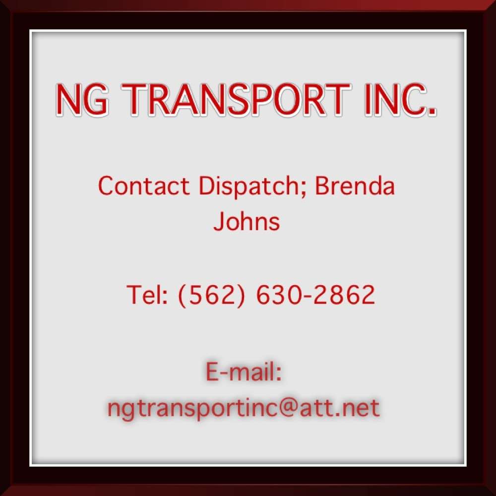 NG Transport Inc | 6161 Harding Ave, South Gate, CA 90280 | Phone: (562) 630-2862
