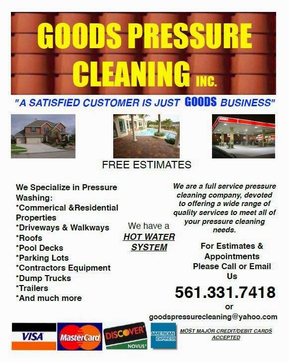 Goods Pressure Cleaning, Inc. | 2006 Ware Dr, West Palm Beach, FL 33409, USA | Phone: (561) 331-7418