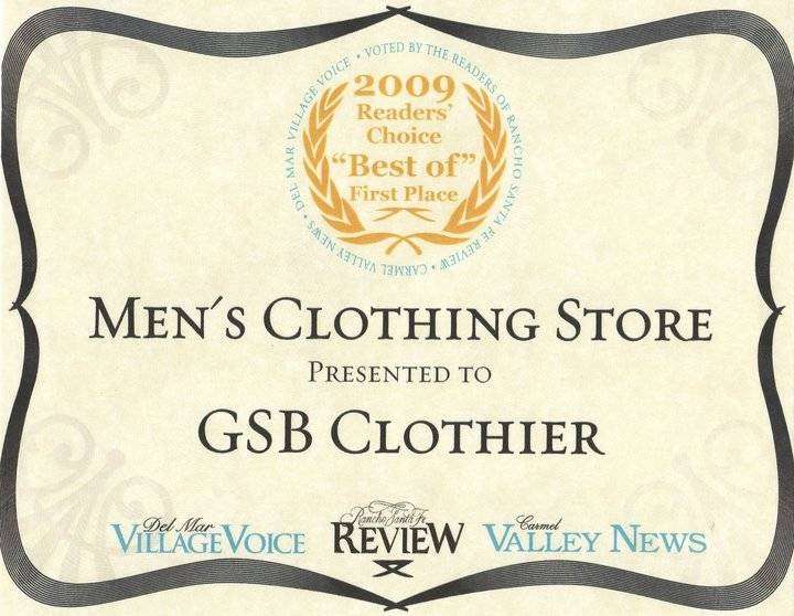 GSB Mens Clothier | 16085 San Dieguito Rd, Rancho Santa Fe, CA 92091, USA | Phone: (858) 759-6647