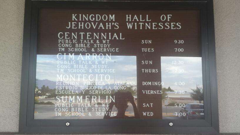 Kingdom Hall of Jehovahs Witnesses | 4051 N Cimarron Rd, Las Vegas, NV 89129, USA | Phone: (702) 314-4990