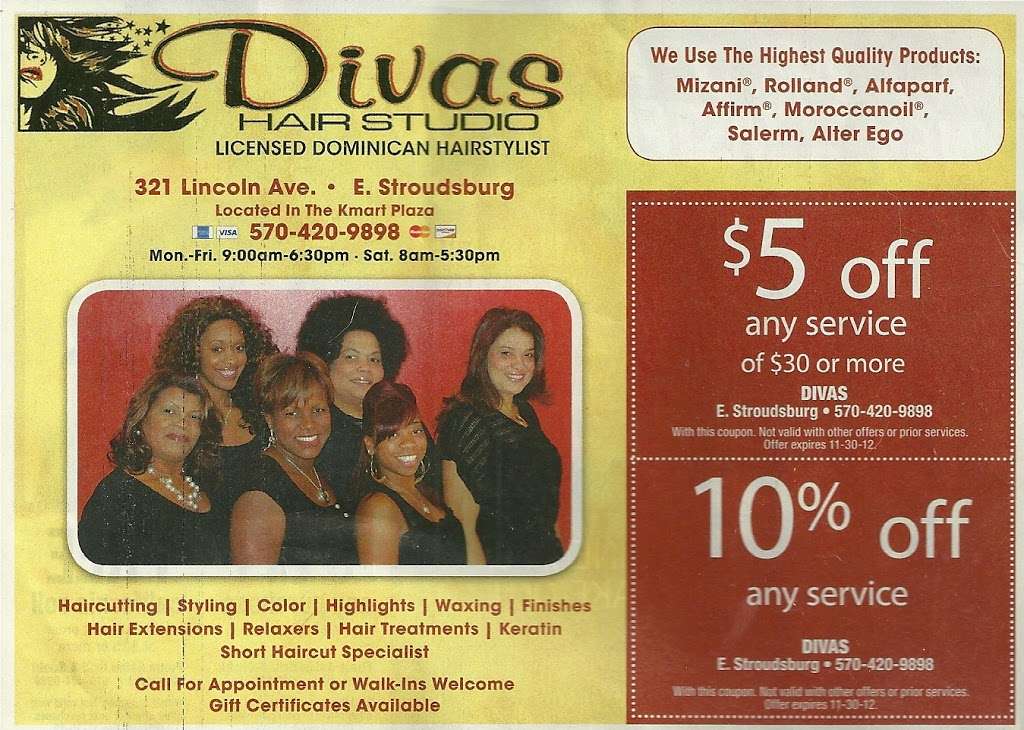 Divas Hair | 421 Lincoln Ave, East Stroudsburg, PA 18301, USA | Phone: (570) 420-9898