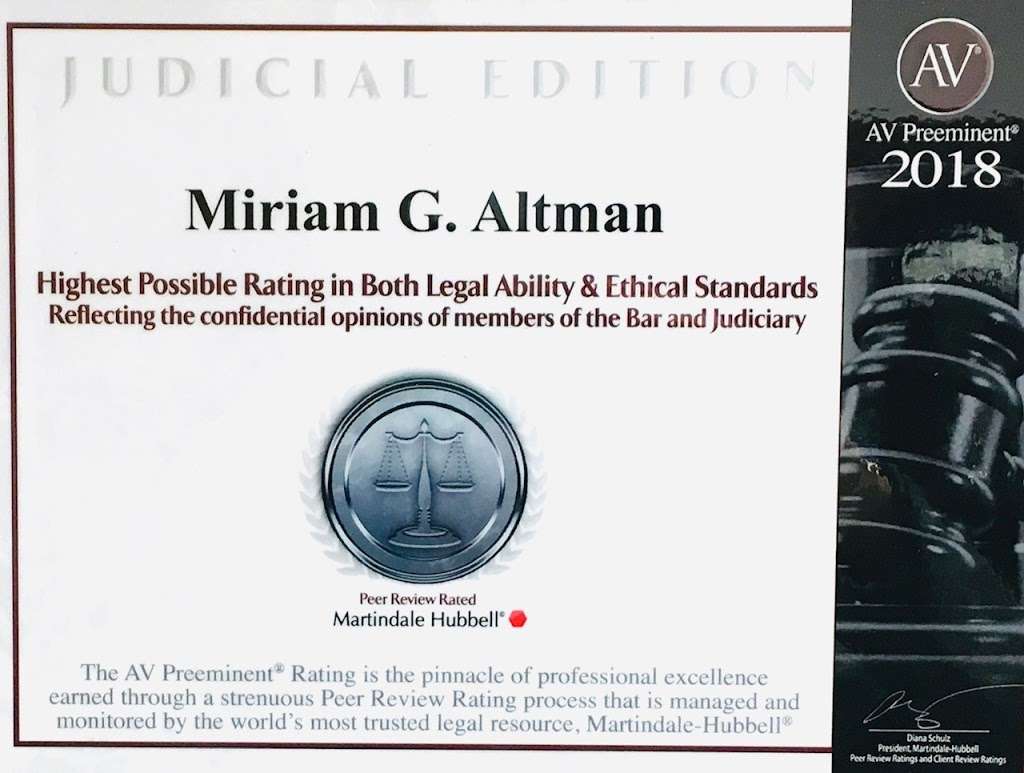 The Law Offices of Miriam G. Altman, P.C. | 57 Bedford St Suite 106, Lexington, MA 02420 | Phone: (781) 862-4448