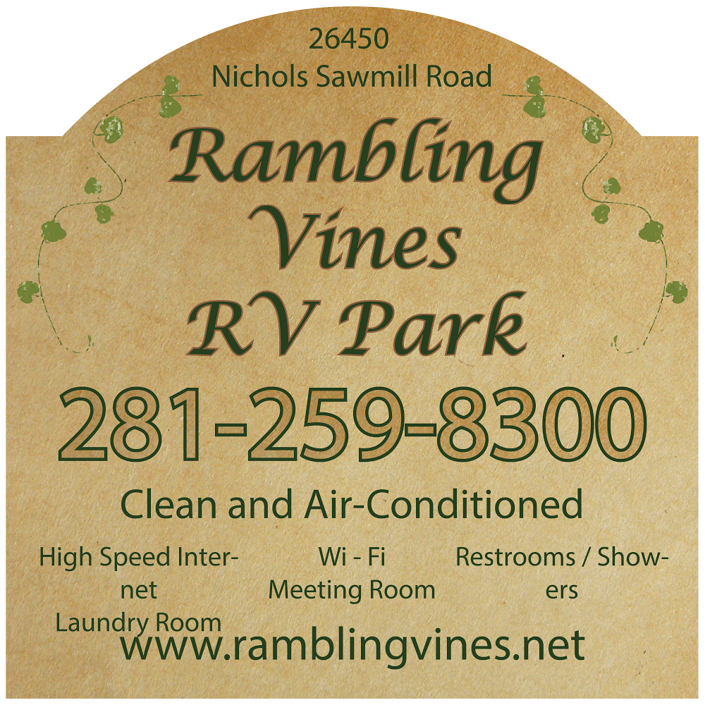 Rambling Vines RV Park | 26450 Nichols Sawmill Rd, Magnolia, TX 77355, USA | Phone: (281) 259-8300