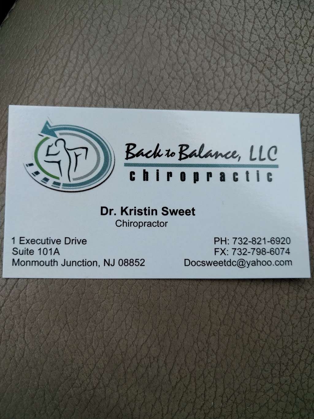 Kristin A. Sweet, DC | 1 Executive Dr, Monmouth Junction, NJ 08852, USA | Phone: (732) 821-6920