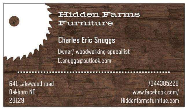 Hidden Farms Furniture | 640 Lakewood Rd, Oakboro, NC 28129, USA | Phone: (704) 961-8518