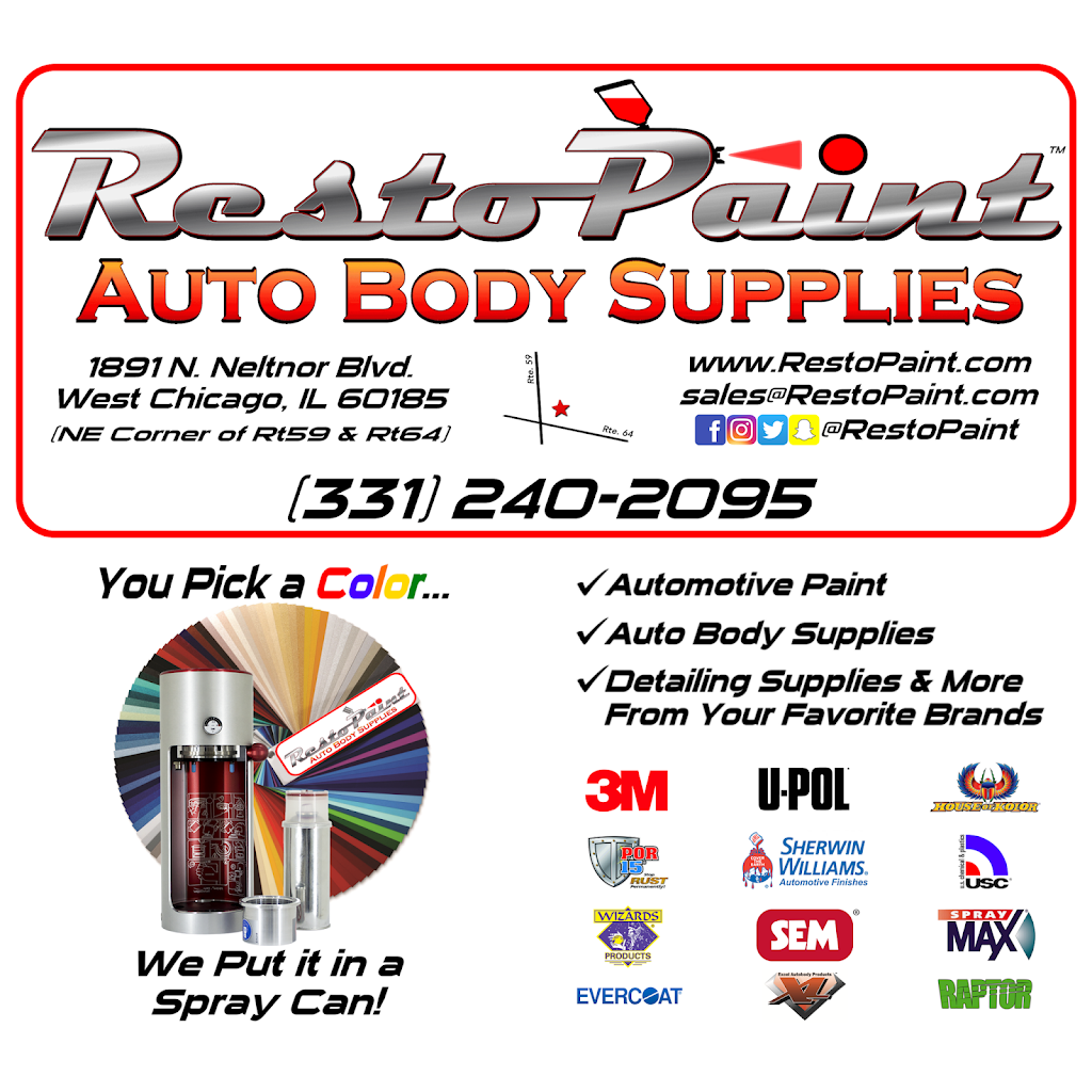 RestoPaint Auto Body Supplies | 1891 N Neltnor Blvd, West Chicago, IL 60185 | Phone: (331) 240-2095