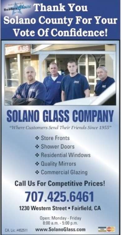 Solano Glass Co Inc | 1230 Western St C, Fairfield, CA 94533, USA | Phone: (707) 425-6461