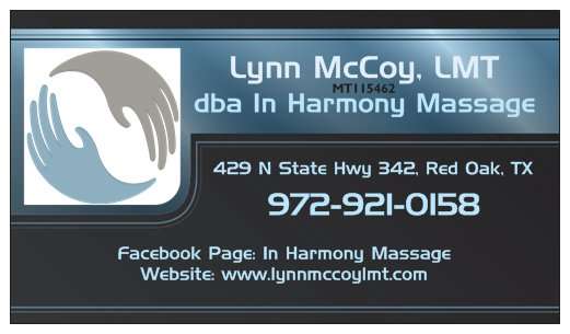 In Harmony Massage | 429 N State Hwy 342, Red Oak, TX 75154, USA | Phone: (972) 921-0158