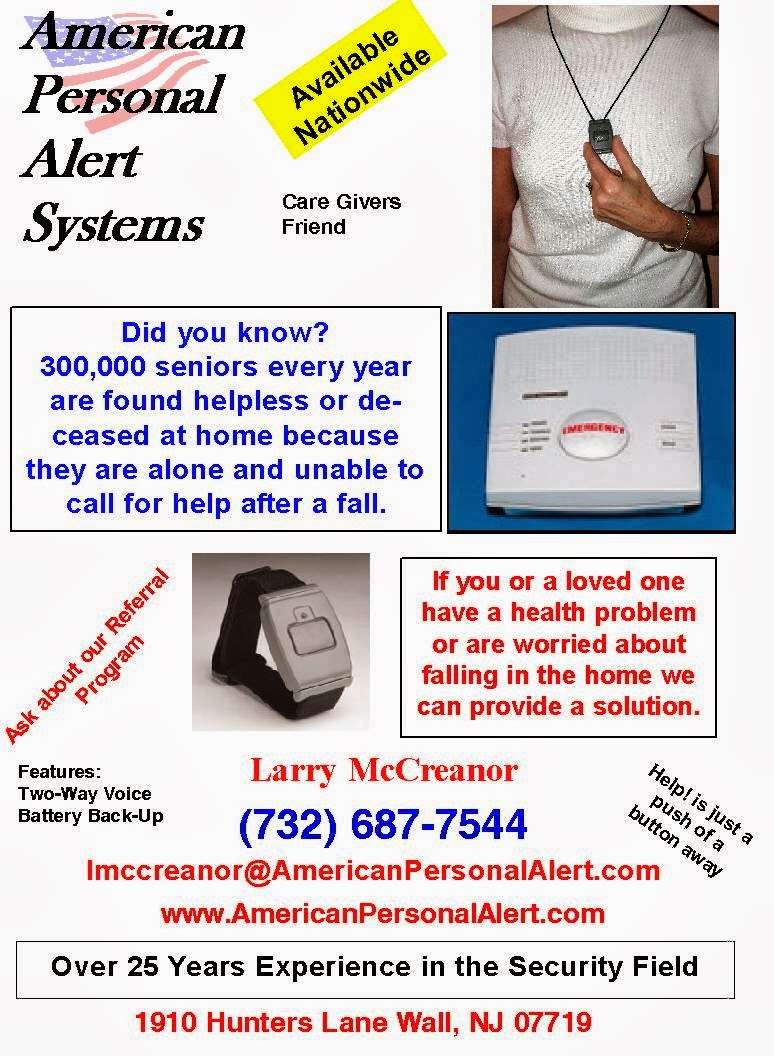 American Personal Alert Systems LLC | 1910 Hunters Ln, Wall Township, NJ 07719, USA | Phone: (732) 687-7544