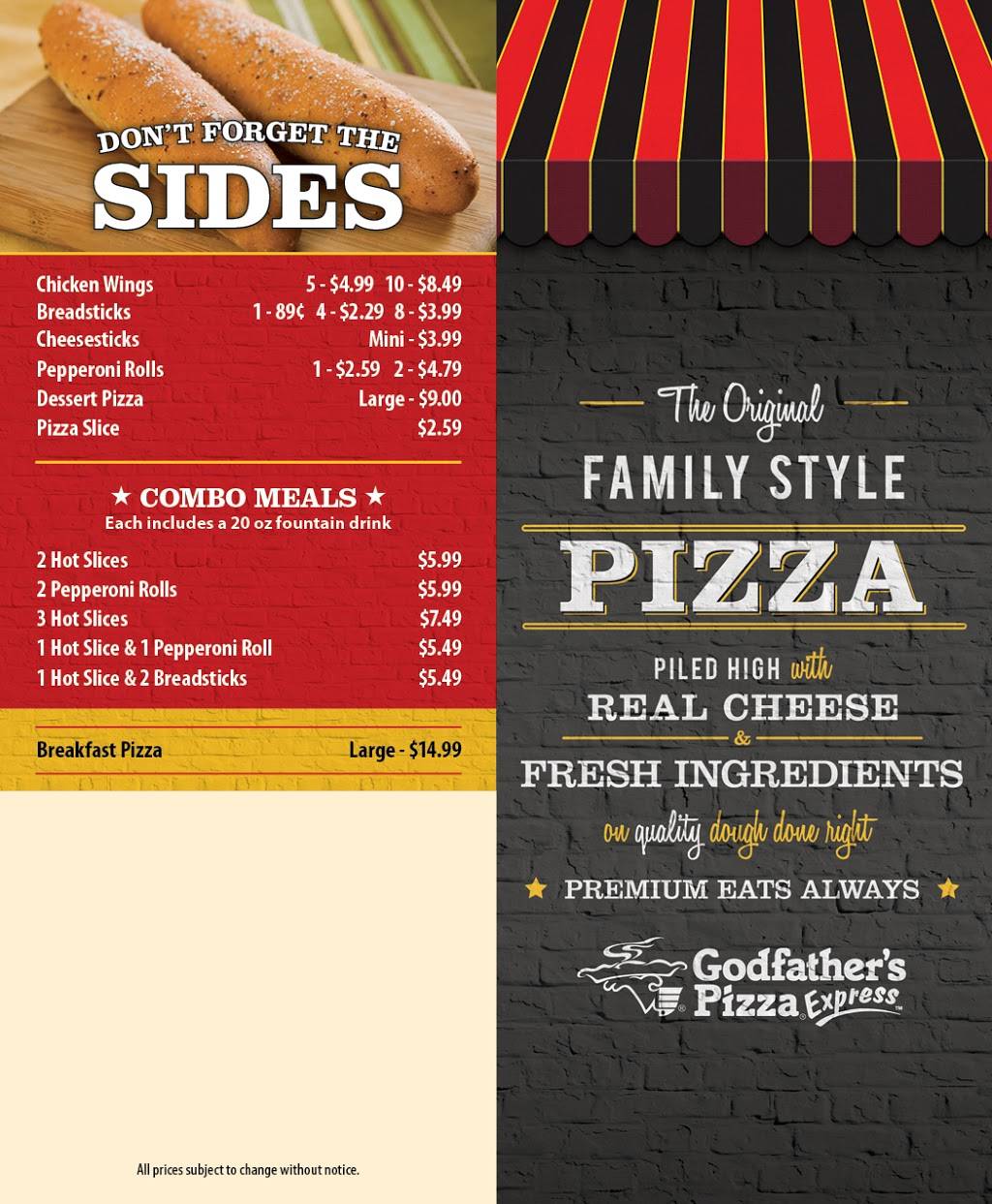 Godfathers Pizza Express | 4096 Nichols Park Dr, Lexington, KY 40503, USA | Phone: (859) 971-9723