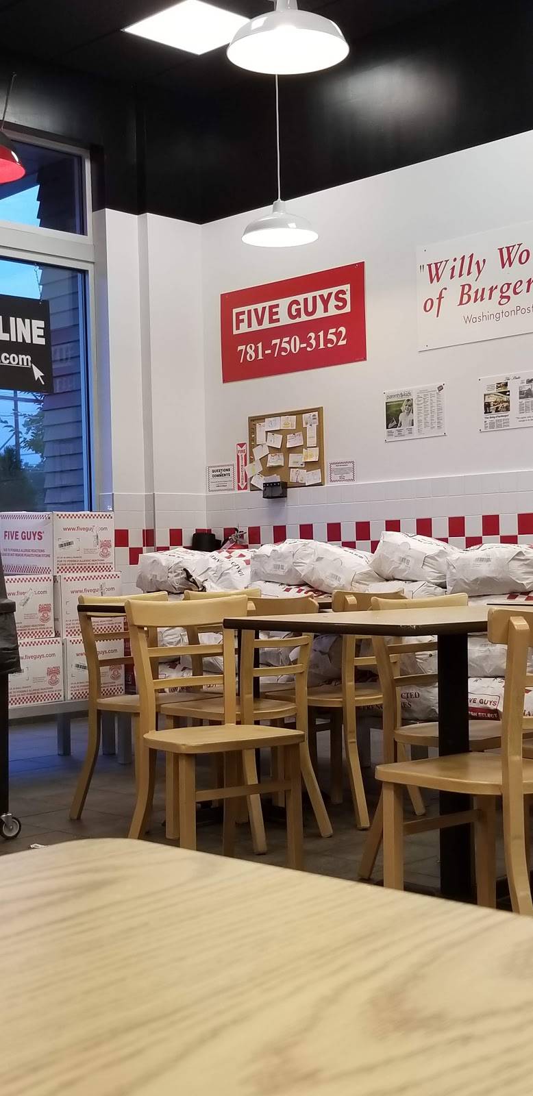 Five Guys | 43 Middlesex Turnpike, Burlington, MA 01803, USA | Phone: (781) 750-3152