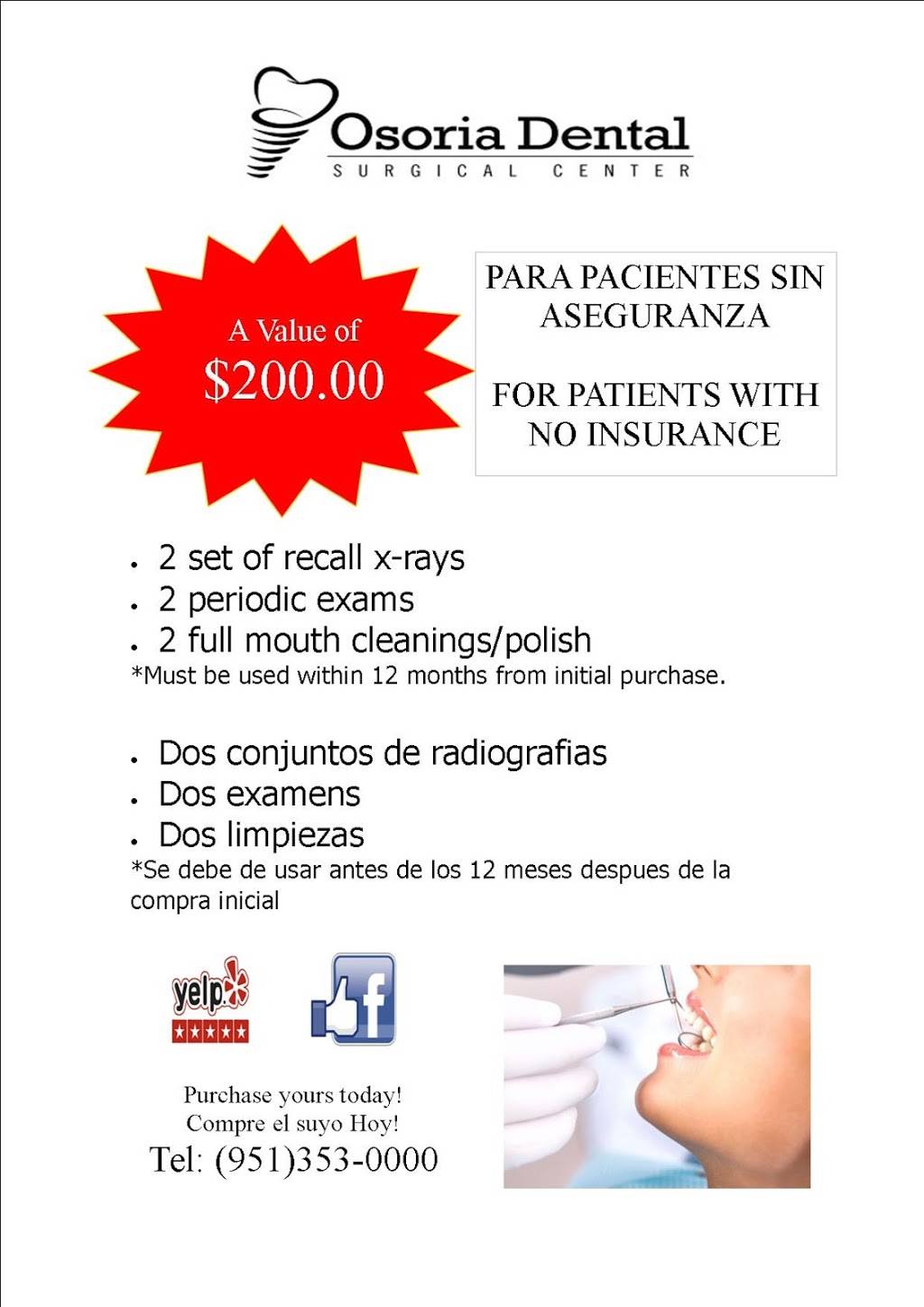 Osoria Dental - Surgical Center | 10447 Hole Ave, Riverside, CA 92505, USA | Phone: (951) 353-0000