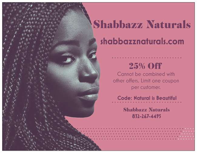 Shabbazz Naturals | 310 Brushy Glen Dr, Houston, TX 77073 | Phone: (832) 267-4495