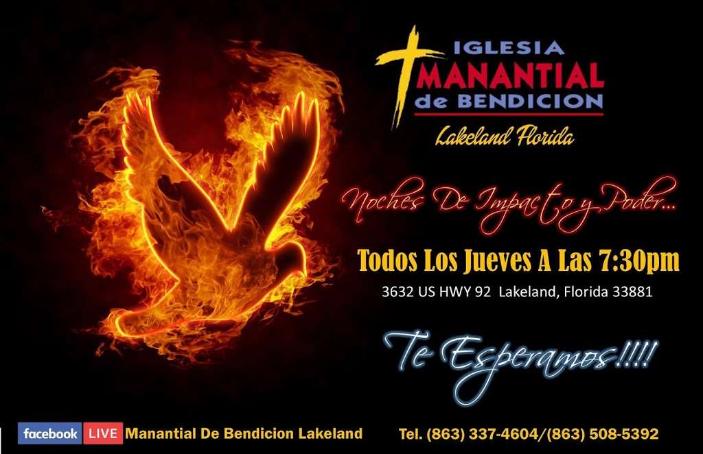 Iglesia Manantial De Bendicion Lakeland | 3632 US-92, Lakeland, FL 33801, USA | Phone: (863) 337-4604