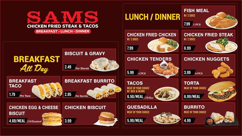 Sams Steak & Tacos | 1051 Bridgewood Dr, Fort Worth, TX 76112, USA | Phone: (817) 888-3674