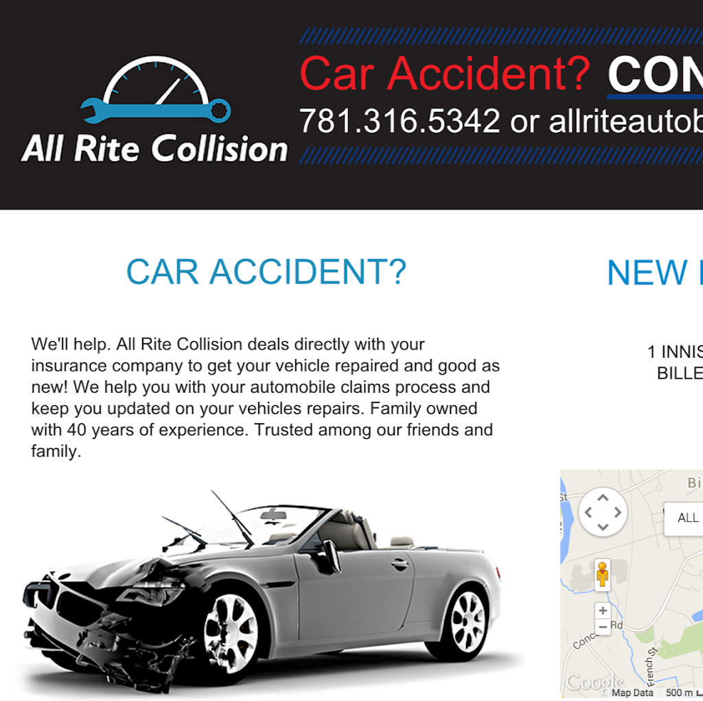 All Rite Collision | 1 Innis Dr c, Billerica, MA 01821, USA | Phone: (781) 316-5342