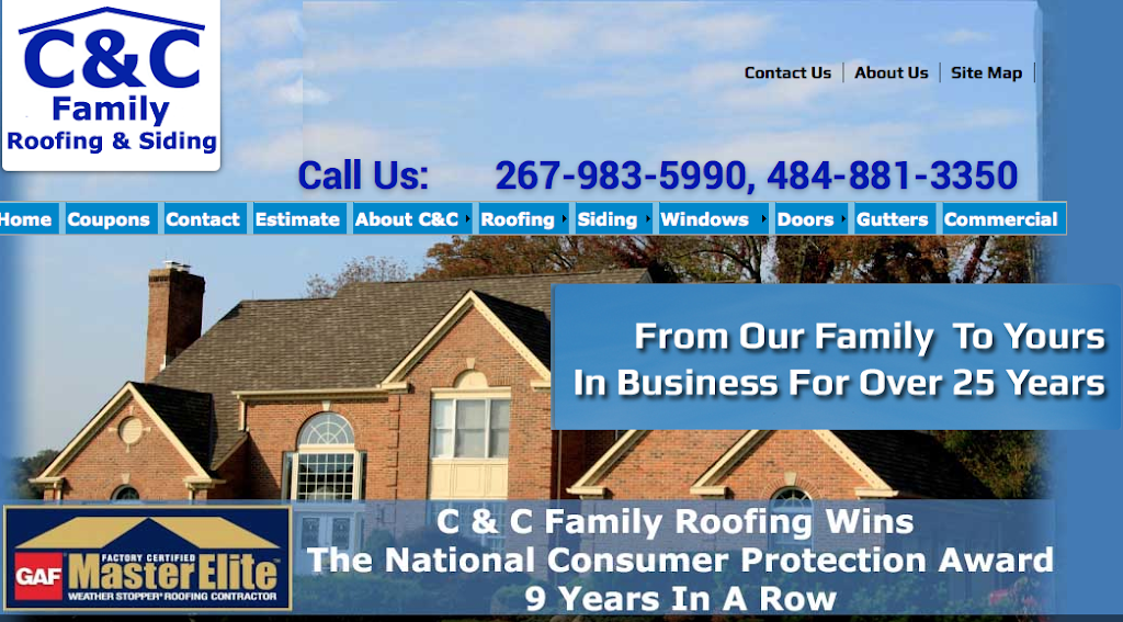 C & C Family Roofing & Siding | 533 Davisville Rd, Willow Grove, PA 19090, USA | Phone: (215) 322-8687
