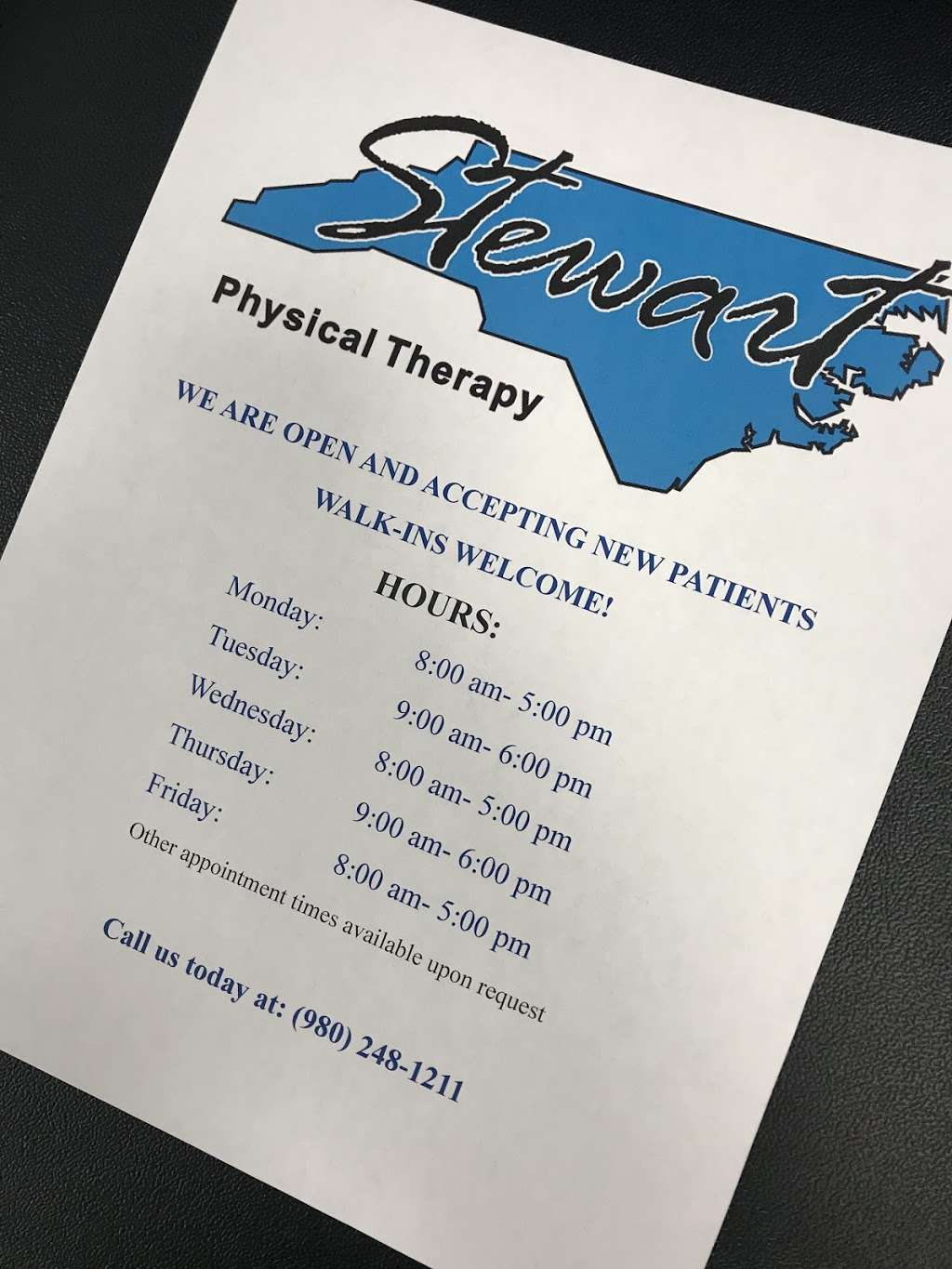 Stewart Physical Therapy | 5011 Weddington Rd #50, Concord, NC 28027, USA | Phone: (980) 248-1211