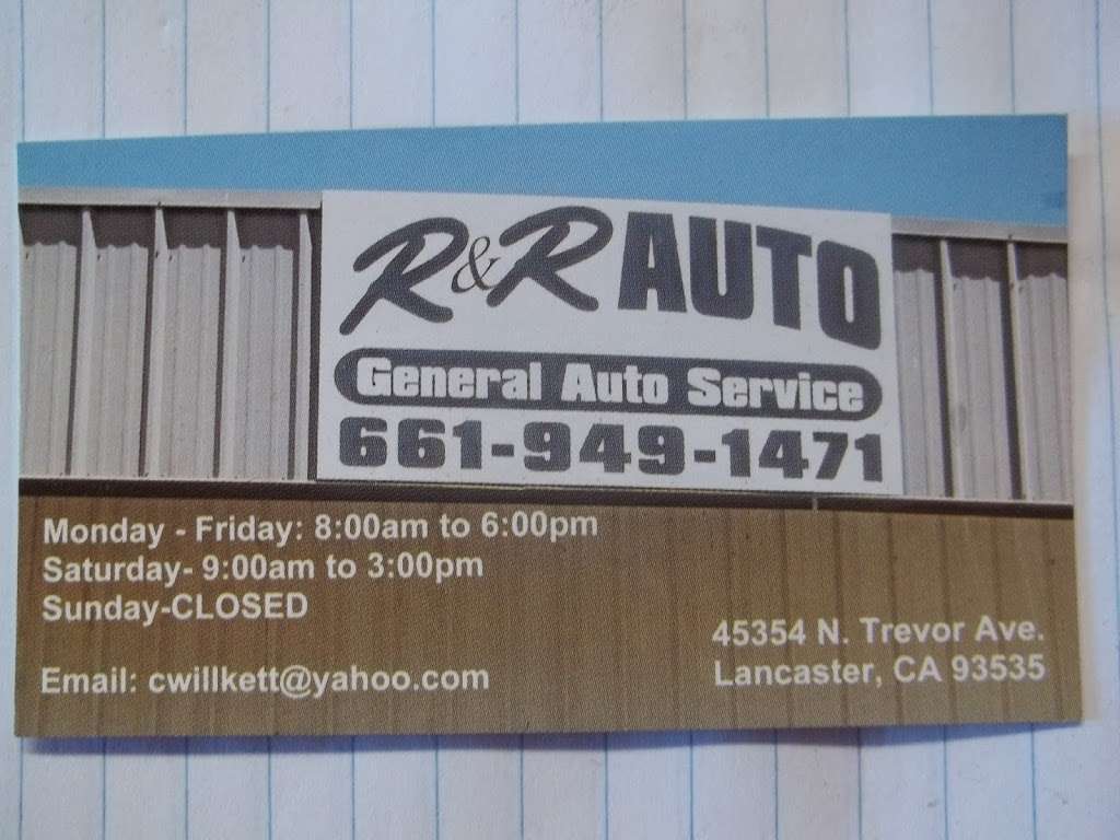 R & R Auto | 45354 Trevor Ave, Lancaster, CA 93534, USA | Phone: (661) 949-1471