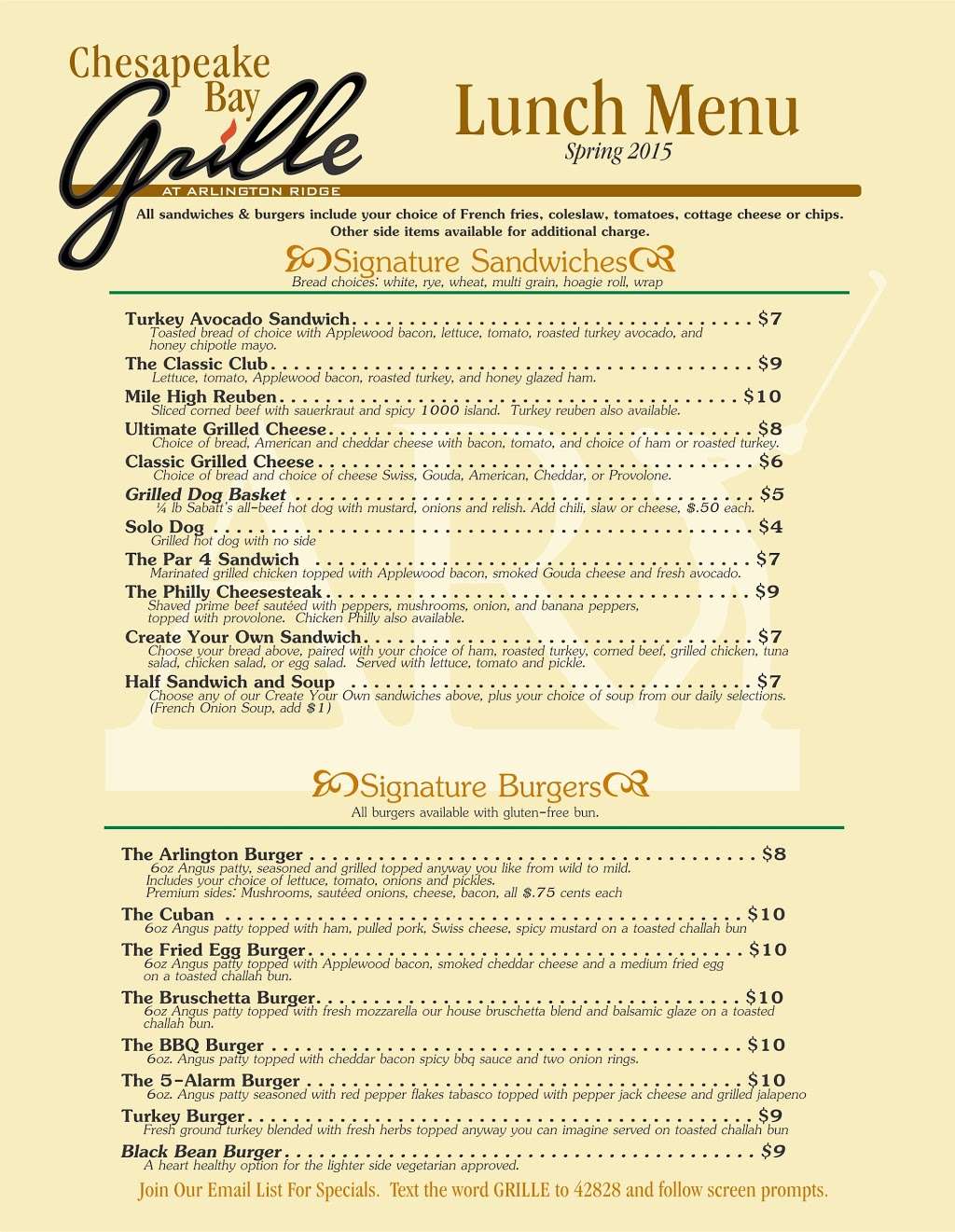 Chesapeake Bay Grille at Arlington Ridge | 4467 Arlington Ridge Blvd, Leesburg, FL 34748, USA | Phone: (352) 315-0066