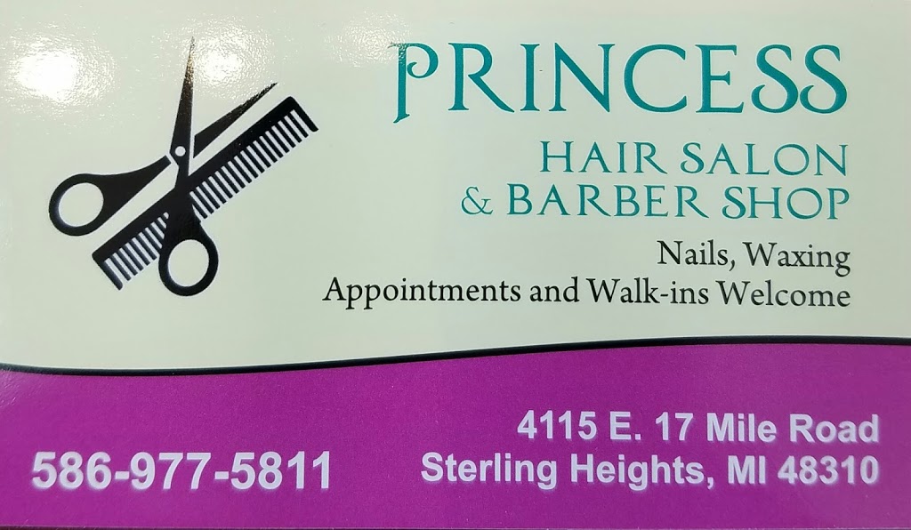 Princess Hair Salon & Barbershop | 4115 17 Mile Rd, Sterling Heights, MI 48310, USA | Phone: (586) 977-5811