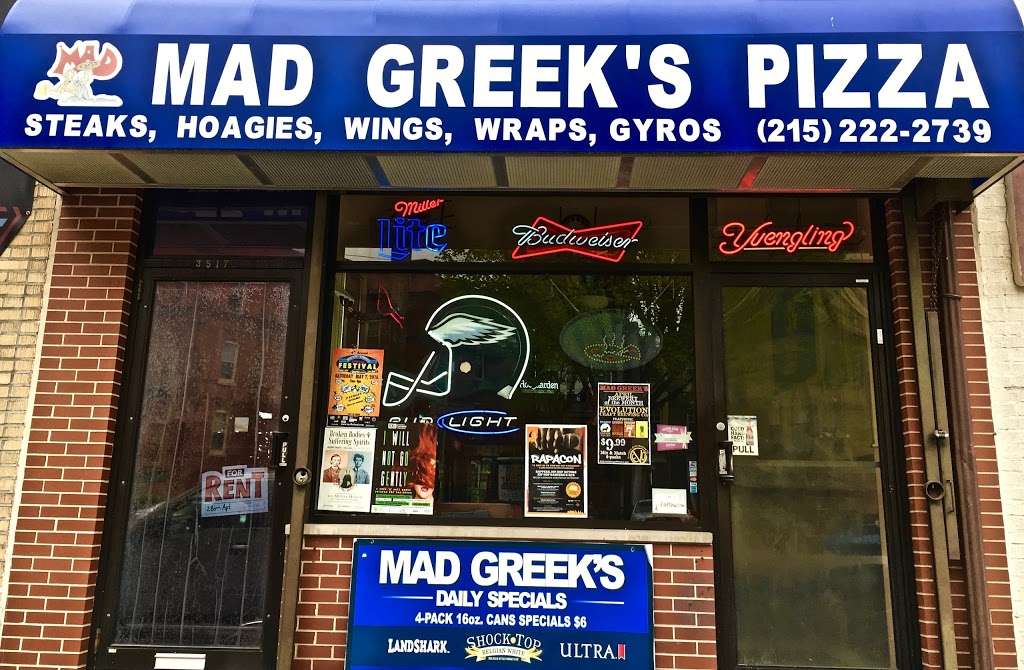 Mad Greeks Pizza, Beer and Catering | 3517 Lancaster Ave, Philadelphia, PA 19014, USA | Phone: (215) 222-2739