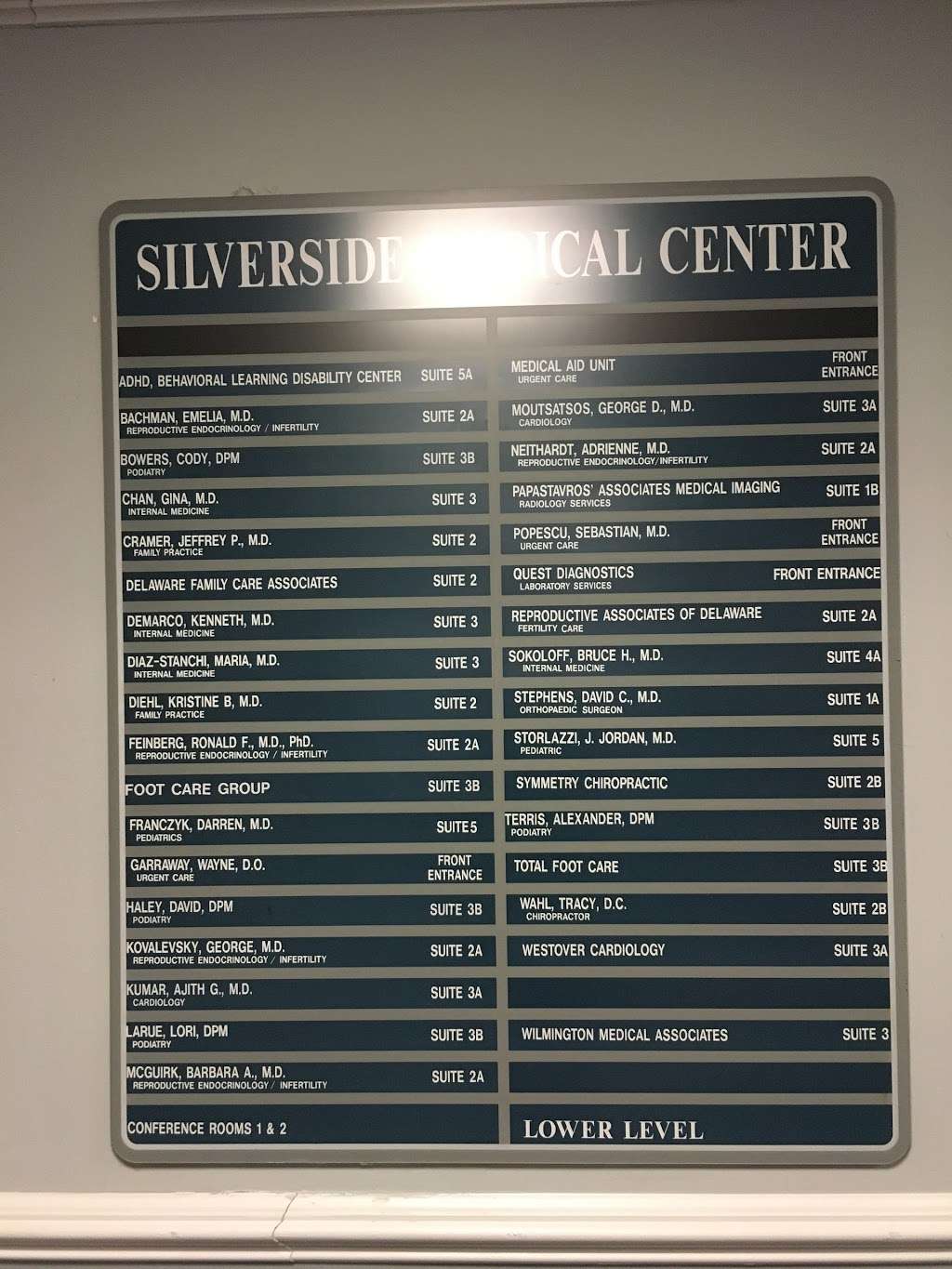 Silverside Medical Aid Unit | 2700 Silverside Rd, Wilmington, DE 19810 | Phone: (302) 225-6868