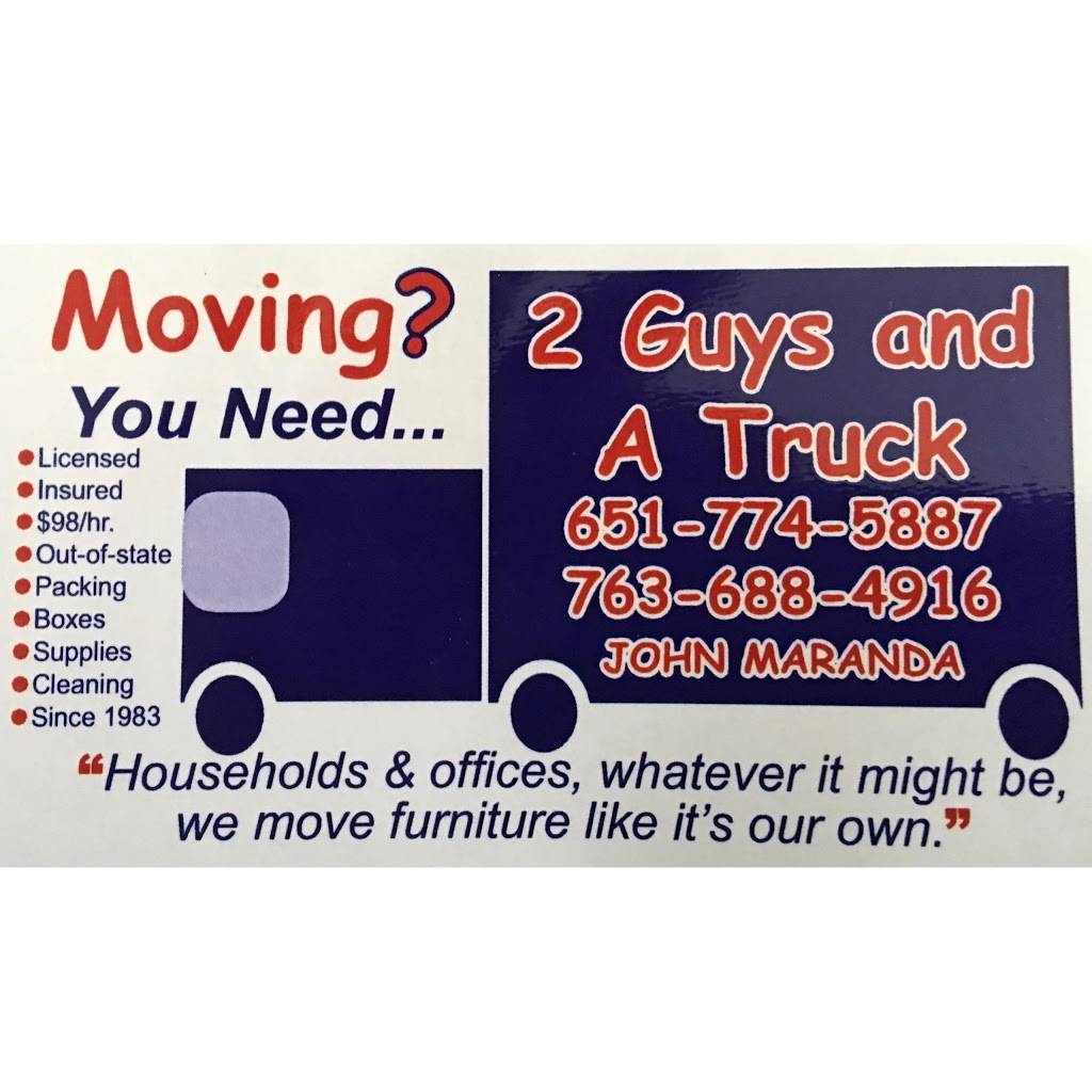 Two Guys & a Truck | 1383 Barclay St, St Paul, MN 55106, USA | Phone: (763) 688-4916