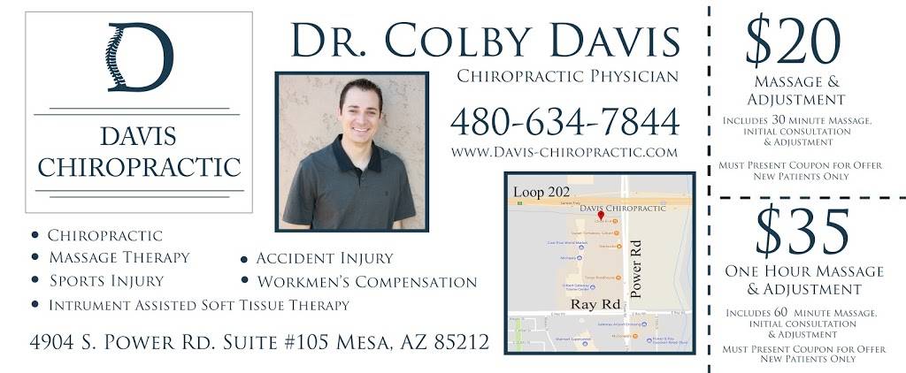 Davis Chiropractic | 4904 S Power Rd suite 105, Mesa, AZ 85212, USA | Phone: (480) 634-7844