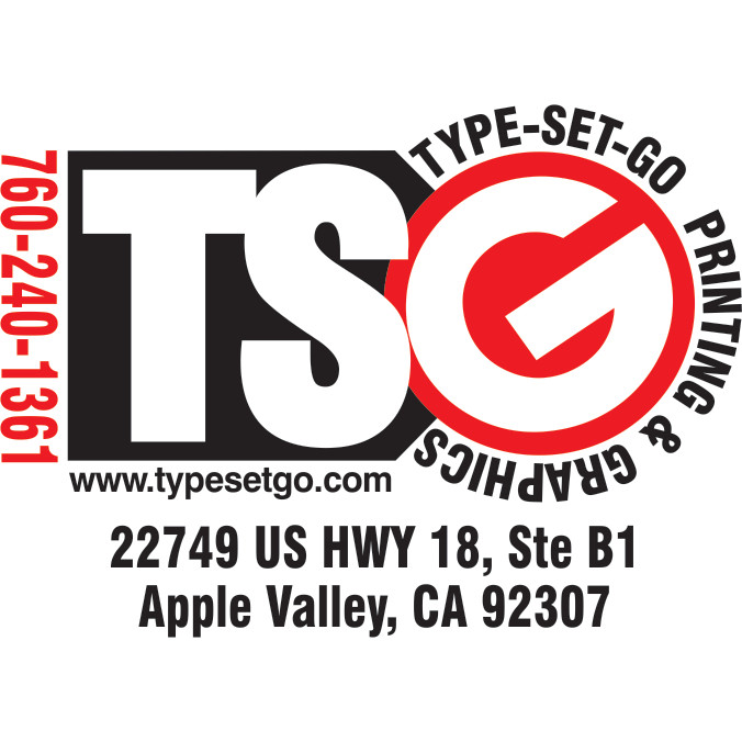 Type-Set-Go Printing & Graphics | 22749 Outer Hwy 18 S B1, Apple Valley, CA 92307, USA | Phone: (760) 240-1361