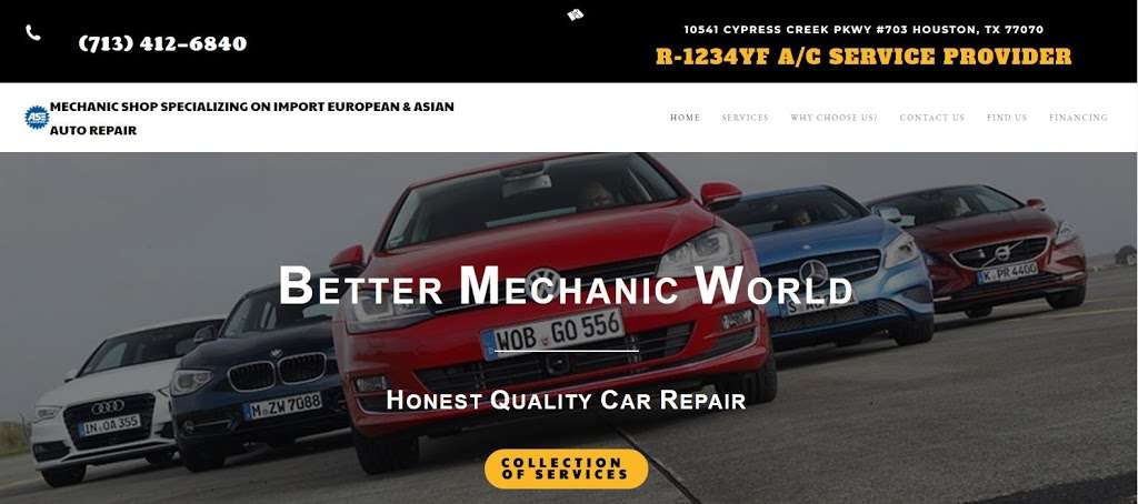 Better Mechanic World | 10541 Cypress Creek Pkwy #703, Houston, TX 77070, USA | Phone: (713) 412-6840